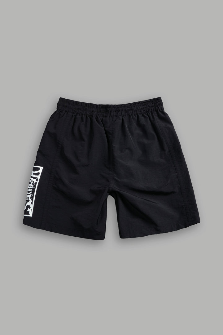 Midnight Wolves Remind Track Shorts in Black/Black