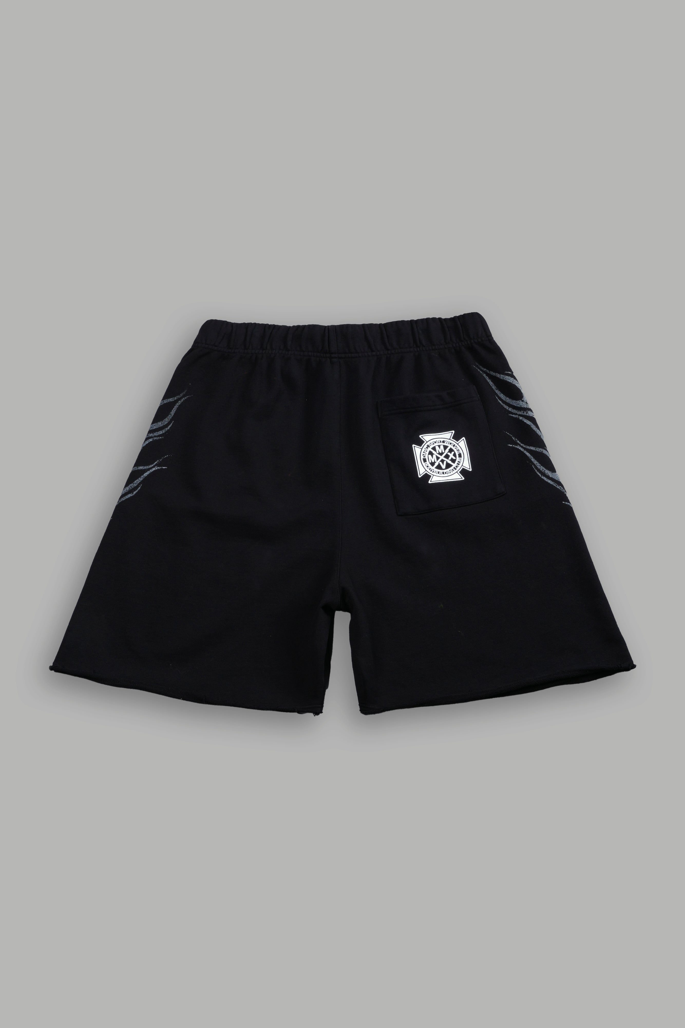 Race Inferno Grunge Oversized Raw Hem Post Lounge Sweat Shorts in