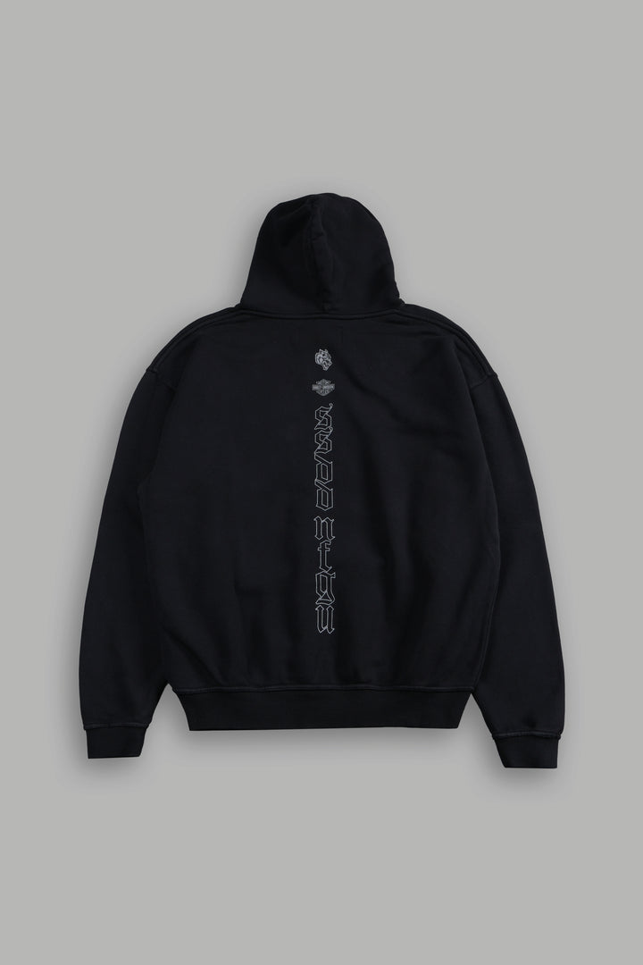 H-D Moth Inferno Pierce Hoodie in Black