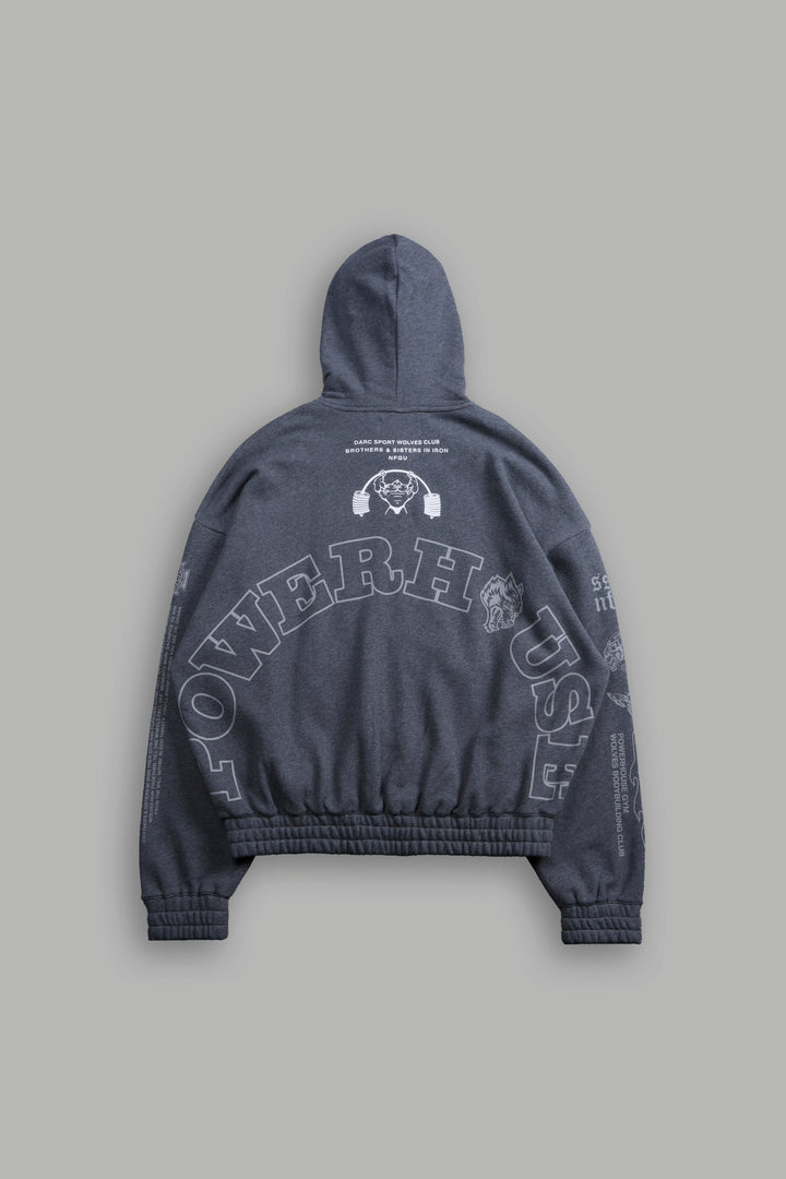 Powerhouse Forever "Chambers" Zip Hoodie in Darc Heather Gray