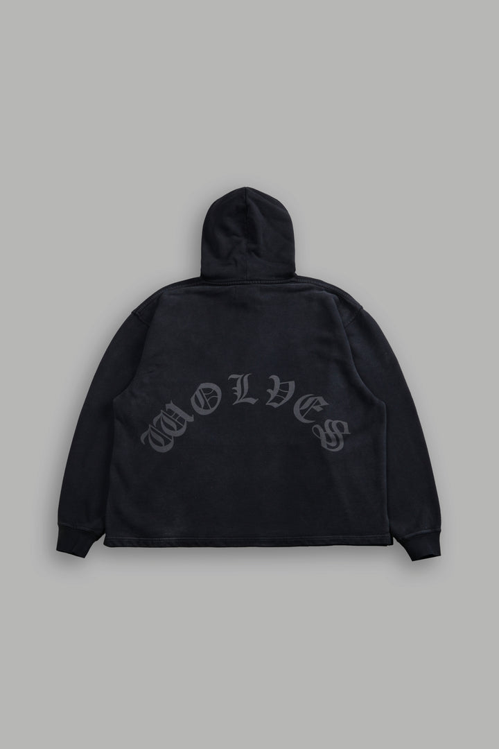 Phantom Night Chopper "Moaty" Hoodie in Black Drift Wash