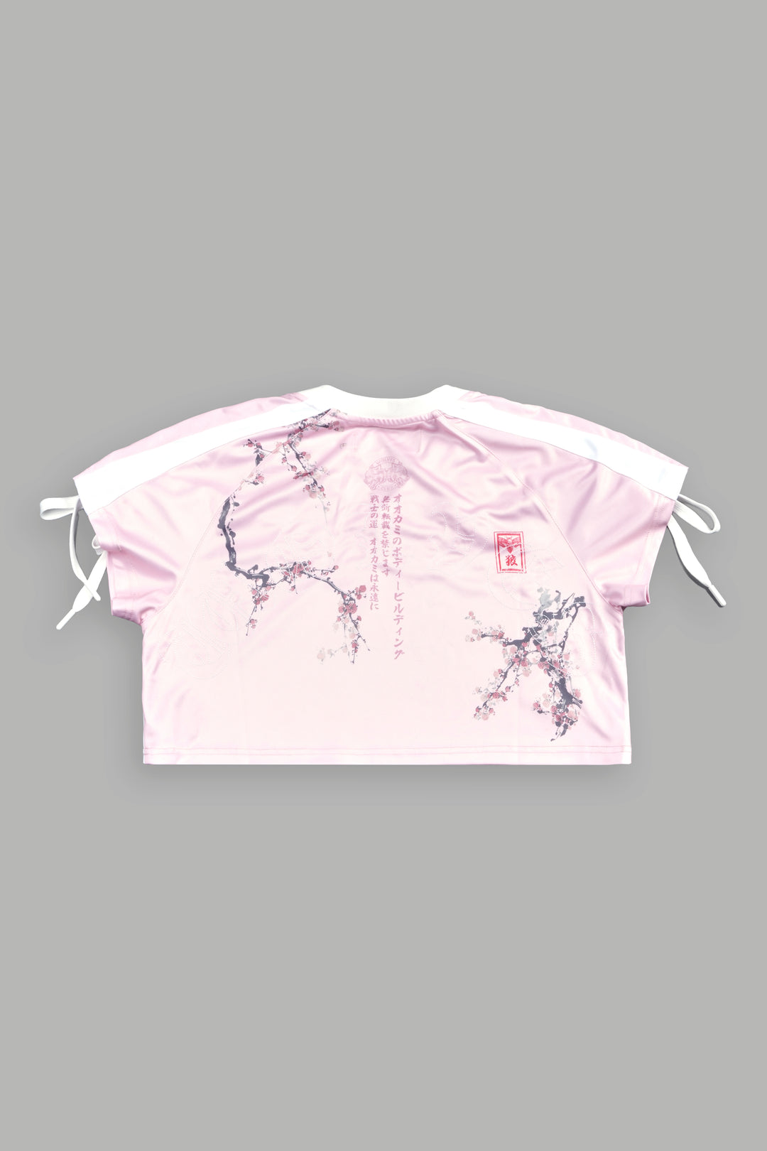 She Wave She Laced Crop Jersey Top in Blush Pink