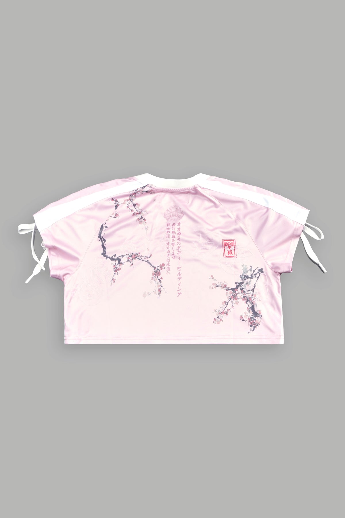 She Wave She Laced Crop Jersey Top in Blush Pink