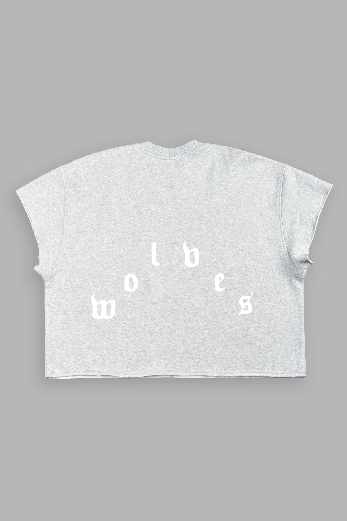 Wolf Pyramid Raw Hem Box Cut Cap Sleeve London Crewneck In Light Athletic Gray