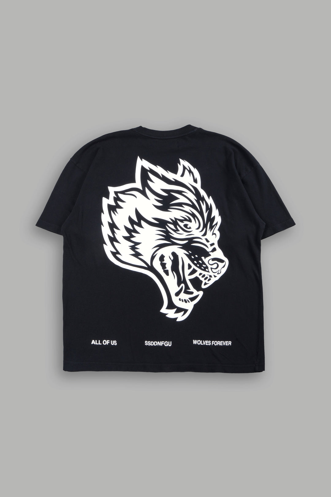 Big Wolf Head Premium Oversized Tee In Black