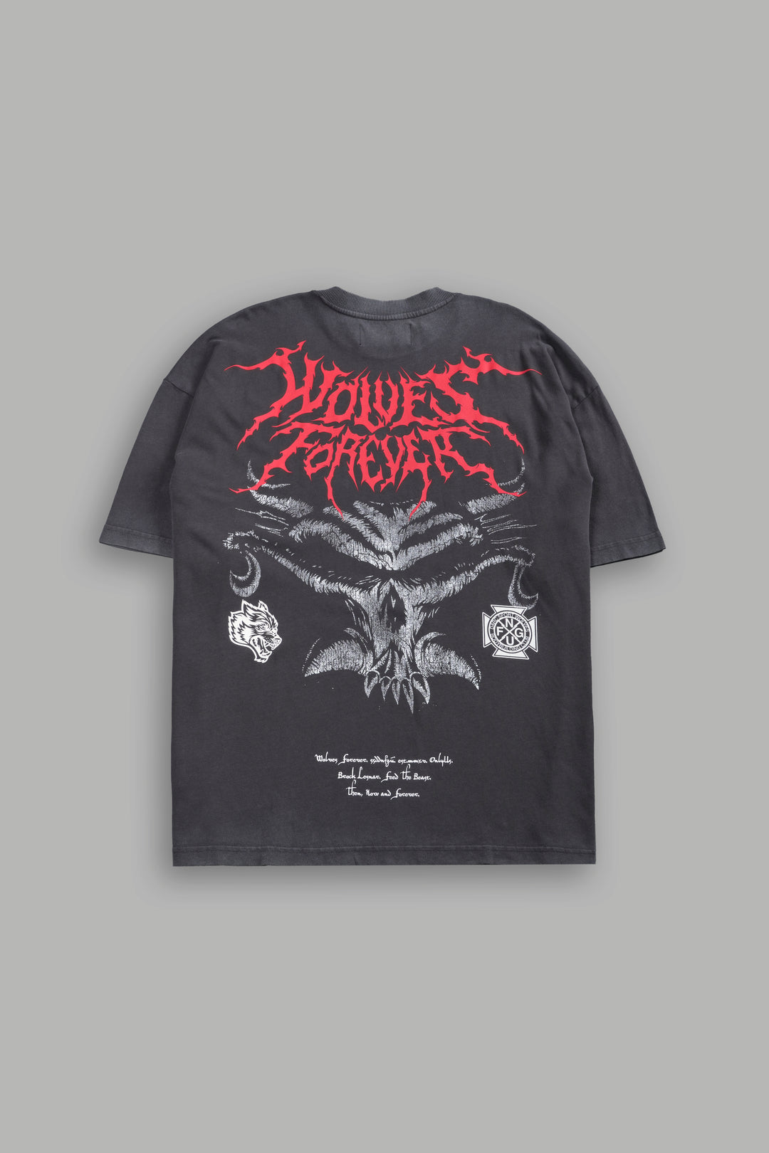 Feed the Beast Premium Oversized Tee in Wolf Gray