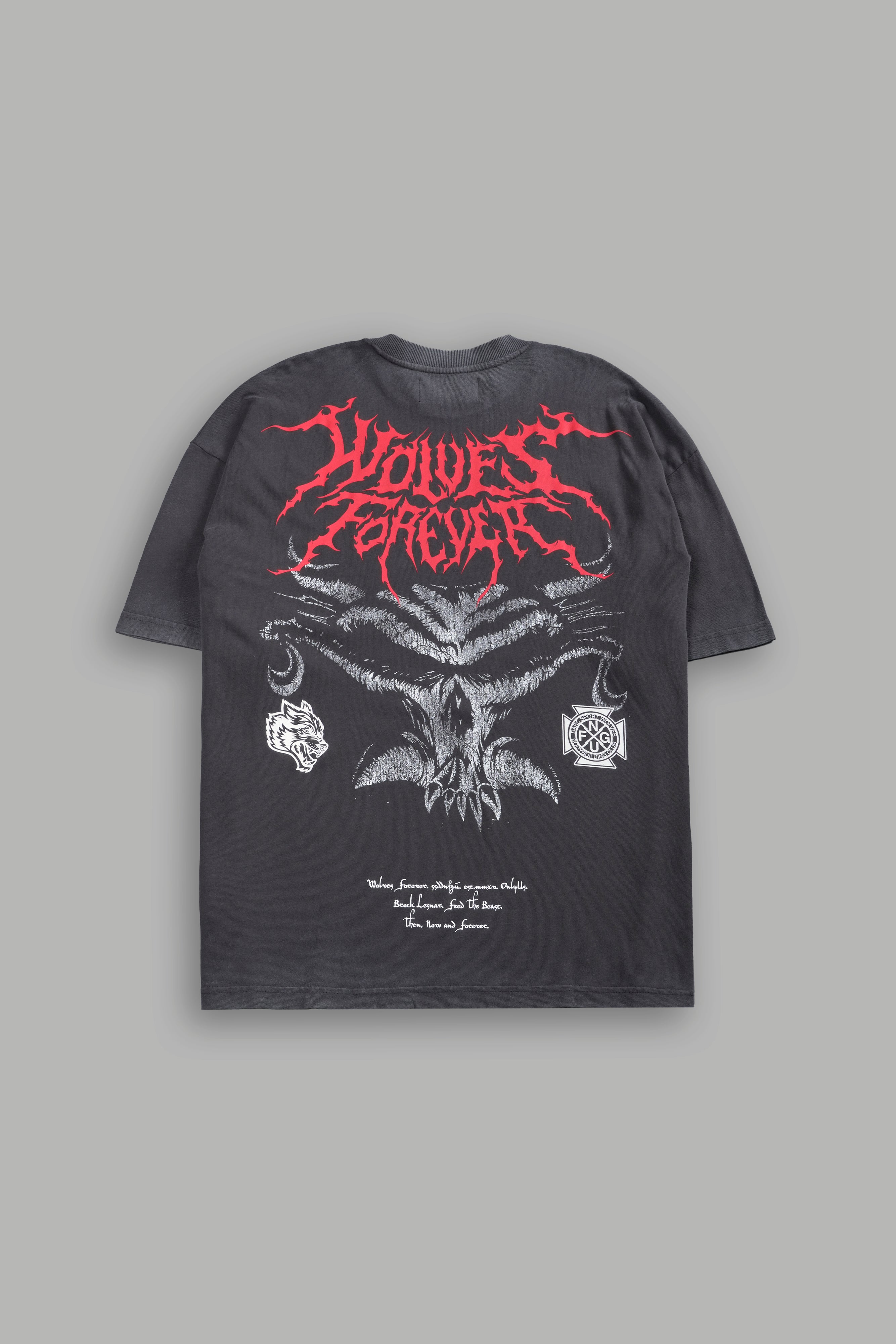 Feed the Beast Premium Oversized Tee in Wolf Gray