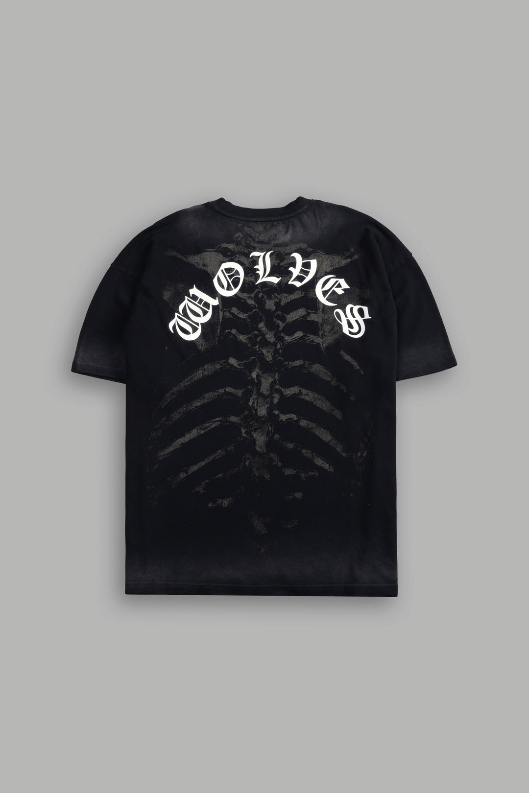 Bones "Premium" Oversized Tee in Black Drift Wash