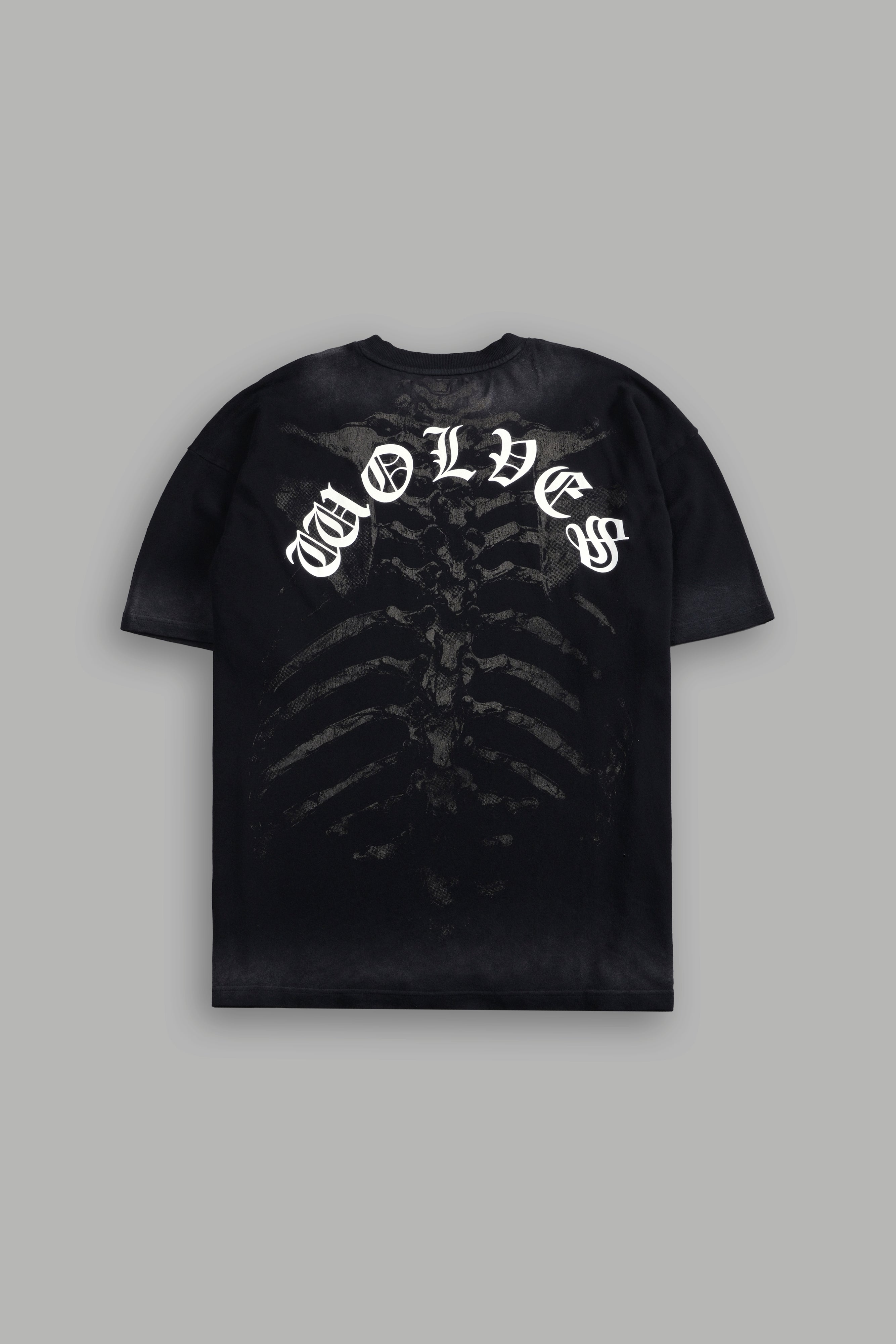 Bones "Premium" Oversized Tee in Black Drift Wash