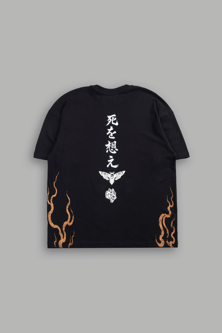 Mourning Flame Premium Oversized Tee in Black