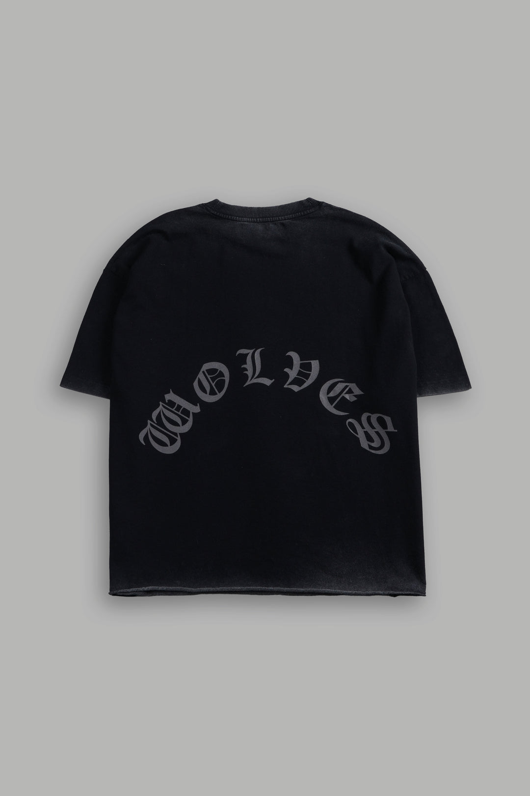 DSVD Legacy Grunge Mid-Length Raw Hem Tee in Black