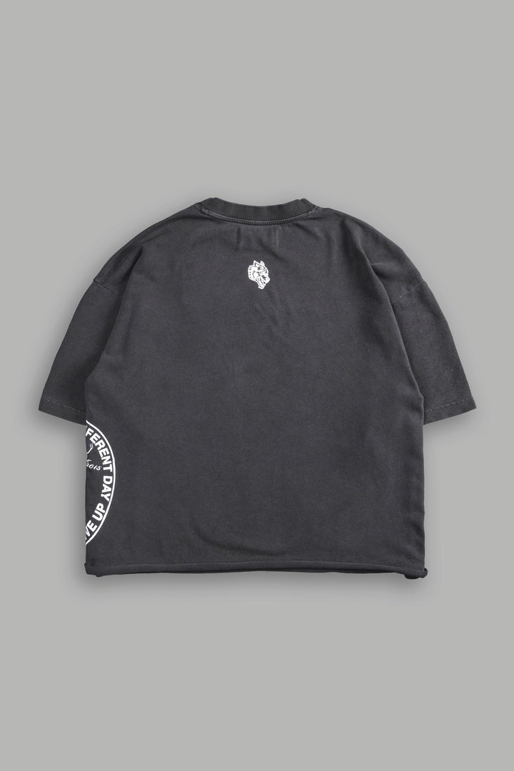 Three Heads Premium Raw Hem "Box Cut" Tee in Wolf Gray