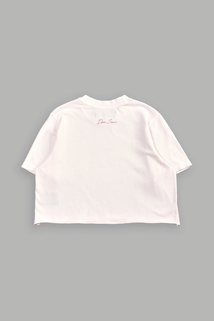Cherub and the Skull "Premium" (Cropped) Tee in Blush Pink