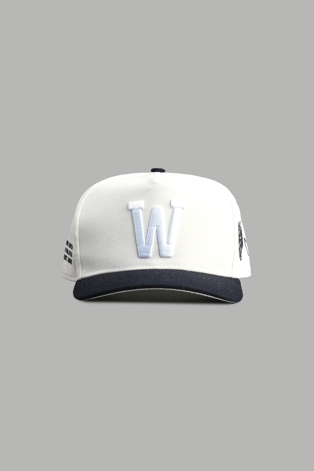 Kitsune and Oni Cherubs A Frame Snapback in Cream/Black