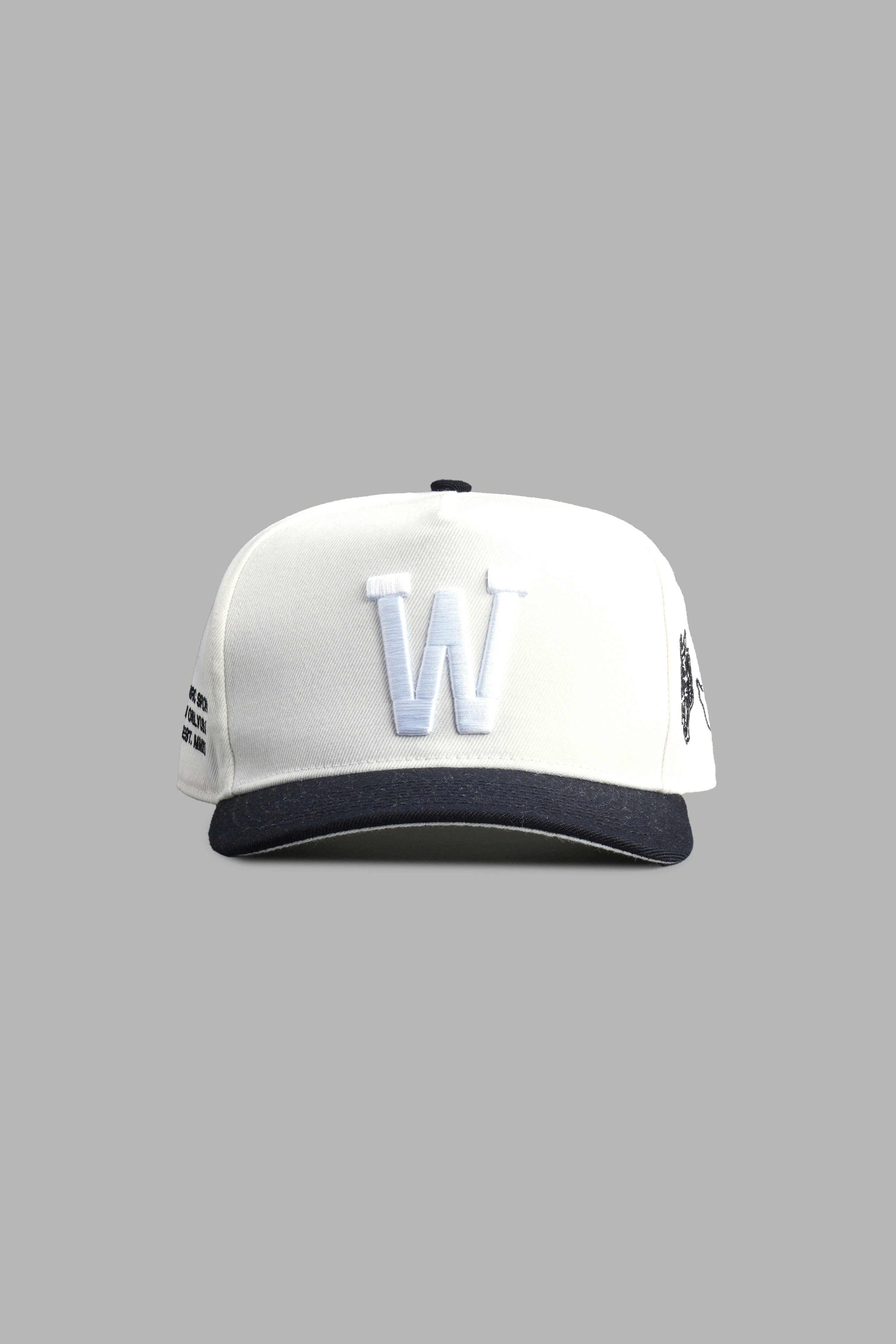 Kitsune and Oni Cherubs A Frame Snapback in Cream/Black