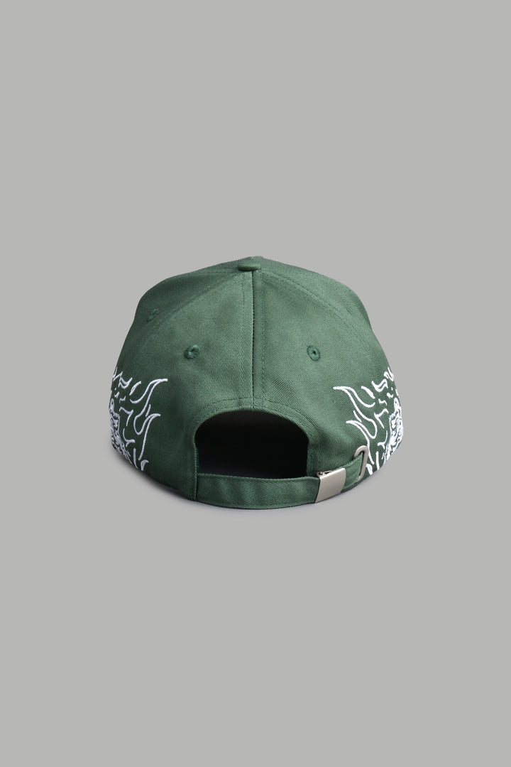 Our Flame 5 Panel Hat in Hunter Green