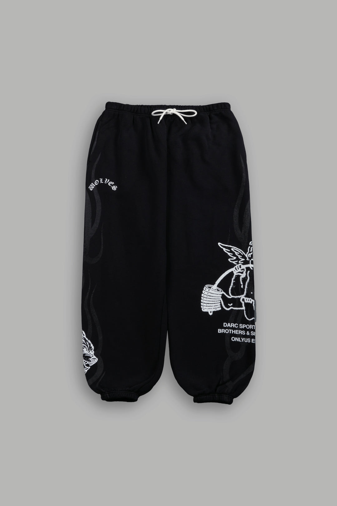 Powerhouse of the Cherub Unisex Lightweight Lounger Sweat Pants in Black Drift Wash