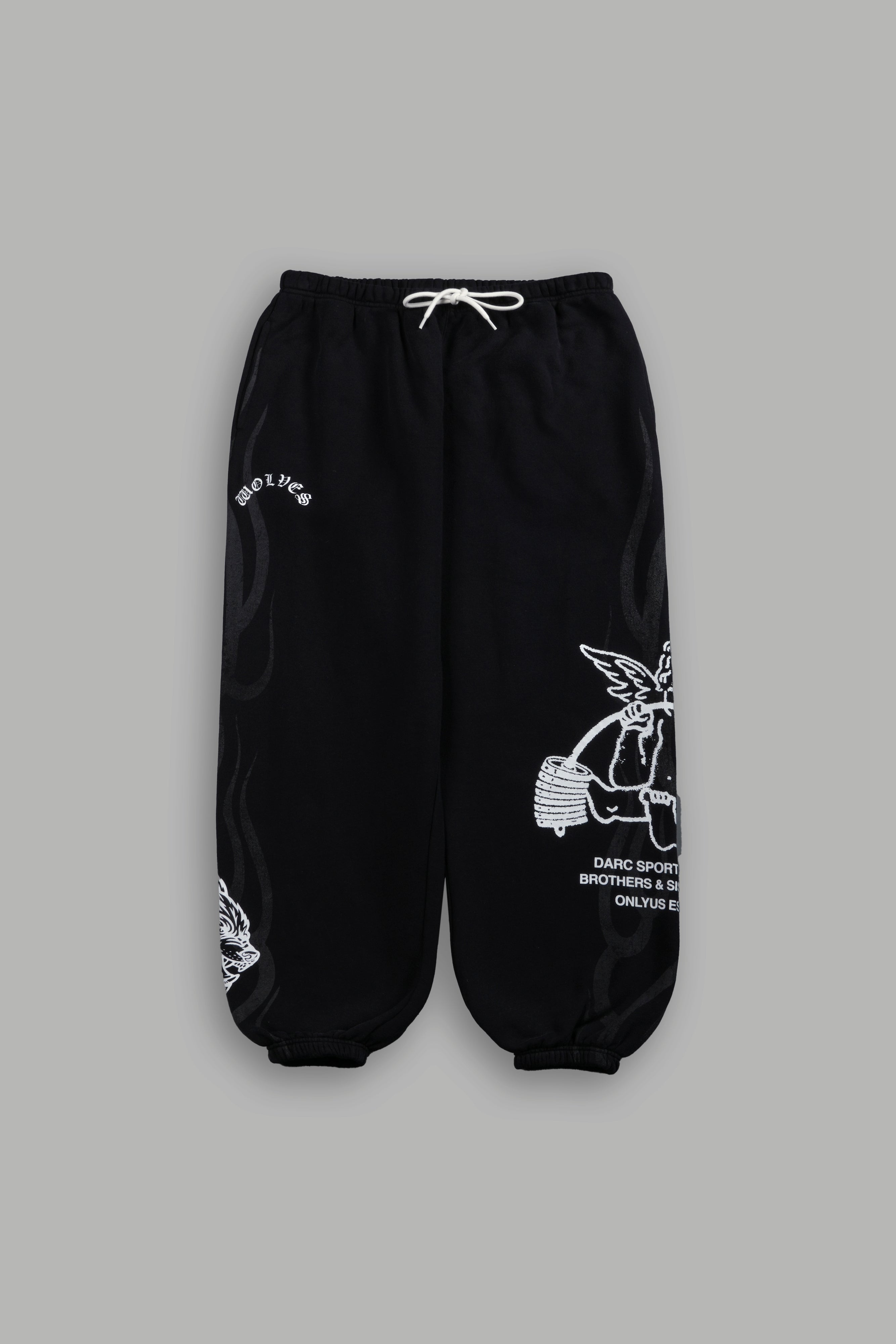 Powerhouse of the Cherub Unisex Lightweight Lounger Sweat Pants in Black Drift Wash