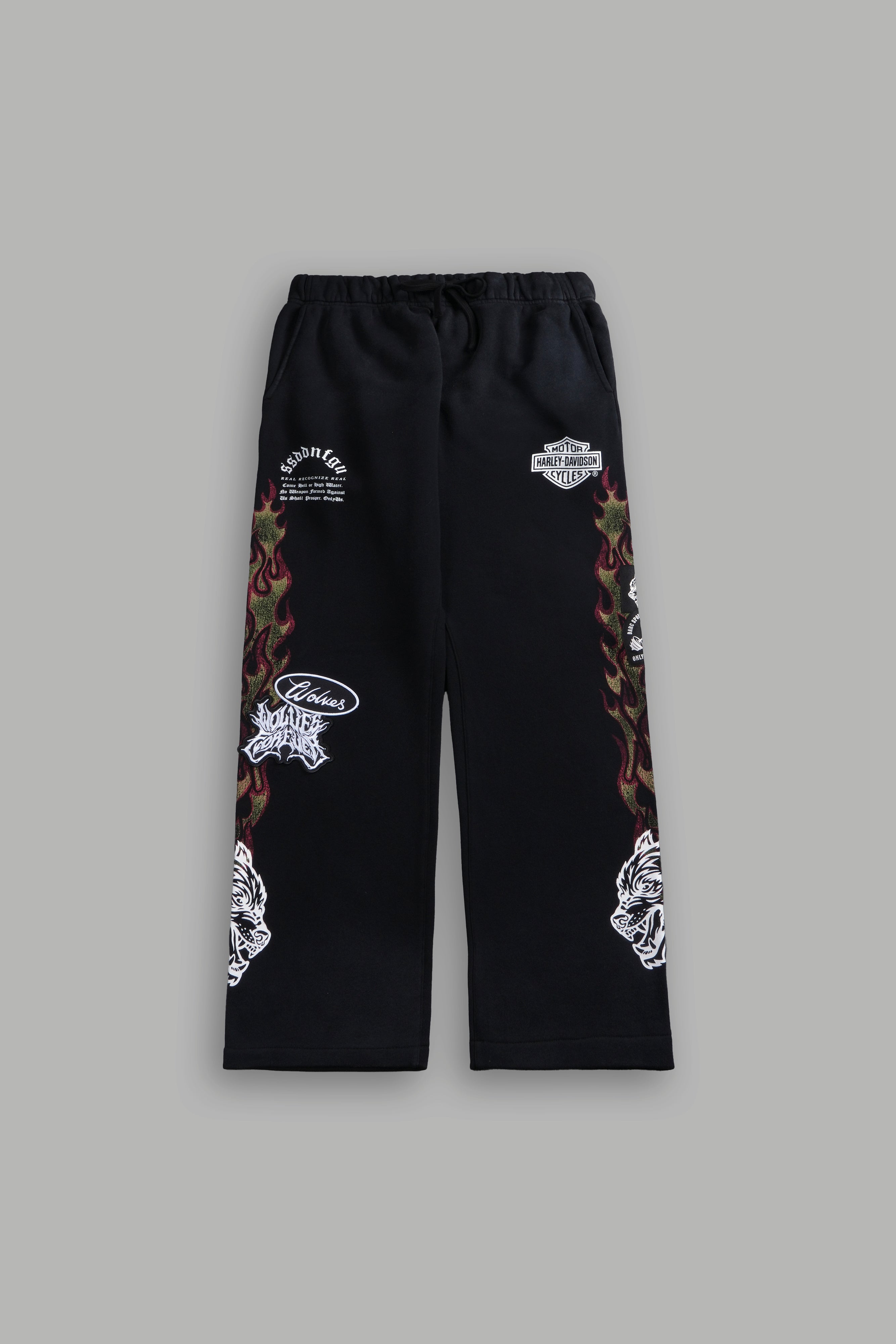 Harley-Davidson Wolves Bigelow Cargo Sweat Pants in Black Drift