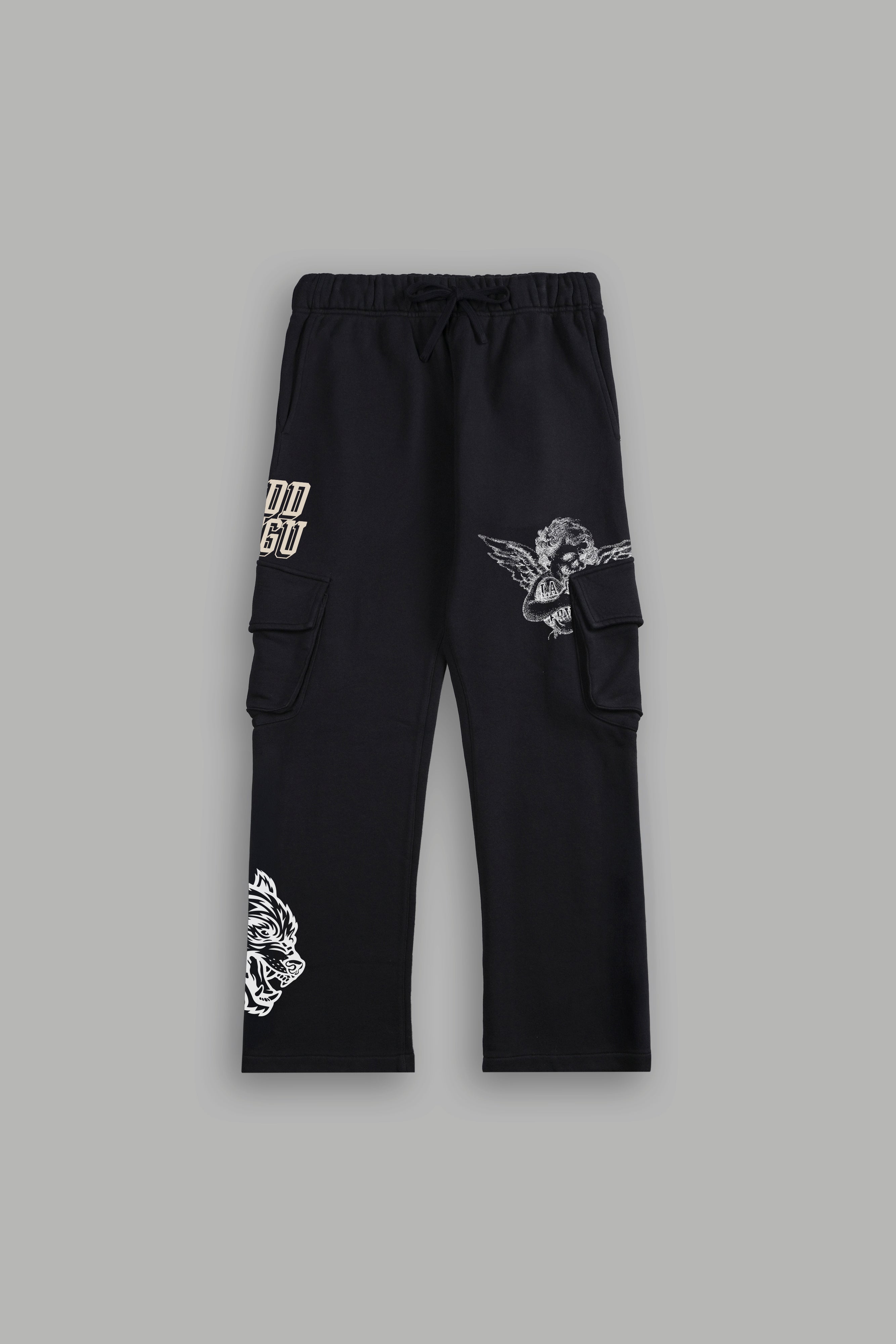 La Ca Frvr Bigelow Cargo Sweat Pants in Black