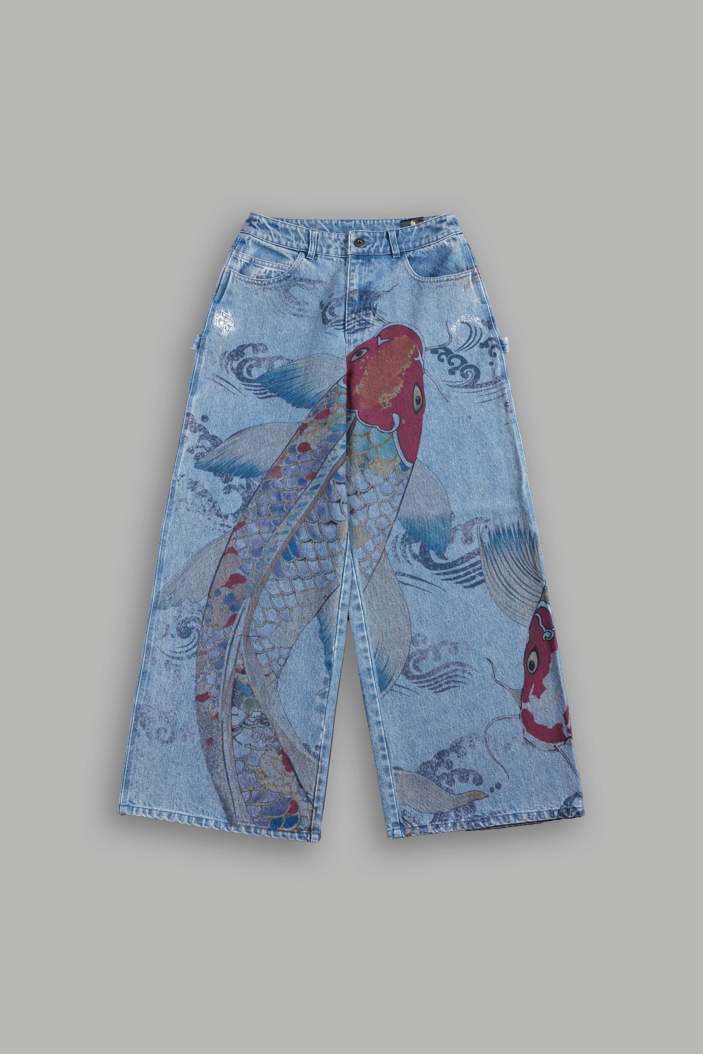 Darc Koi Wide Leg Carpenter Denim in Light Wash