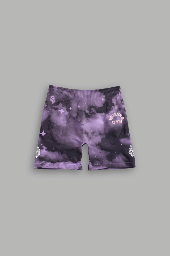 Wolves Gym V2 Everson Seamless "Training" Shorts in Purple Desert Night Sky