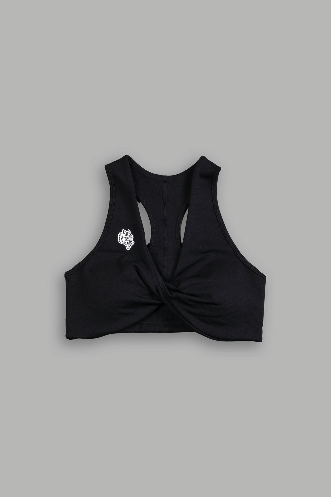 Single Wolf "Everson" Seamless Twist Bra in Black
