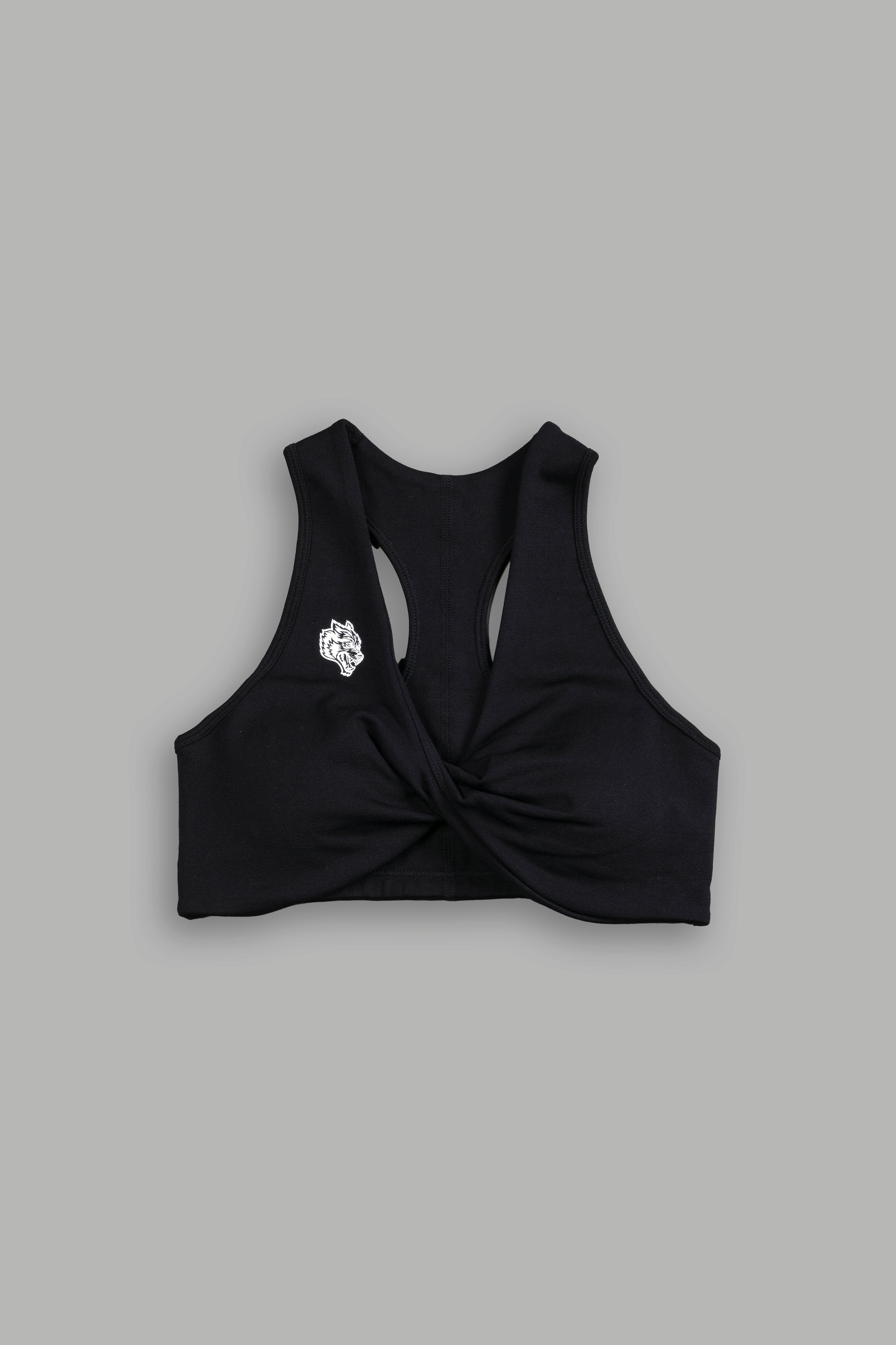 Single Wolf "Everson" Seamless Twist Bra in Black