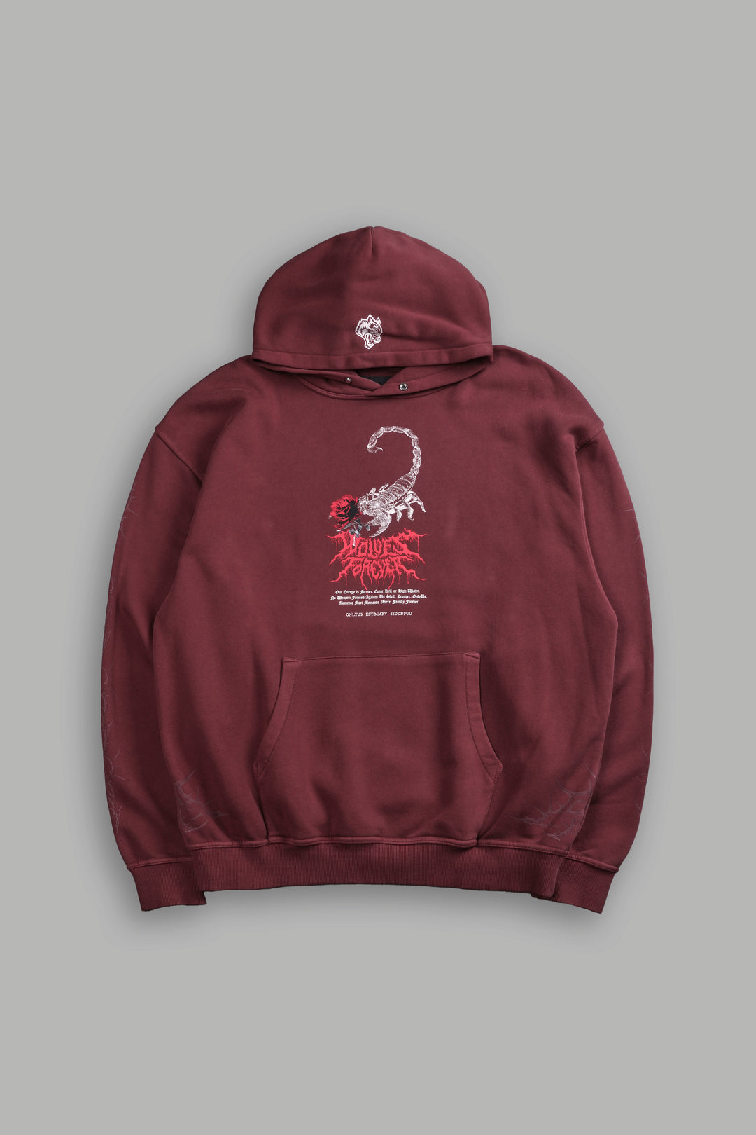 Scorpion Thorns "Pierce" Hoodie in Oxblood