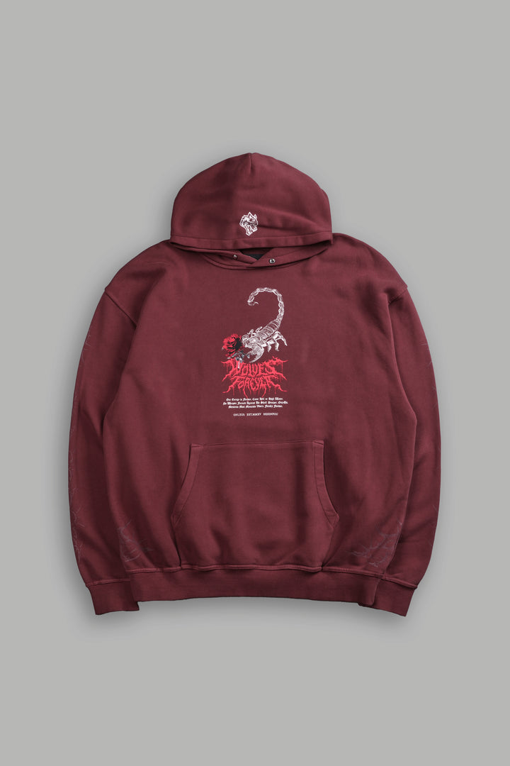 Scorpion Thorns "Pierce" Hoodie in Oxblood