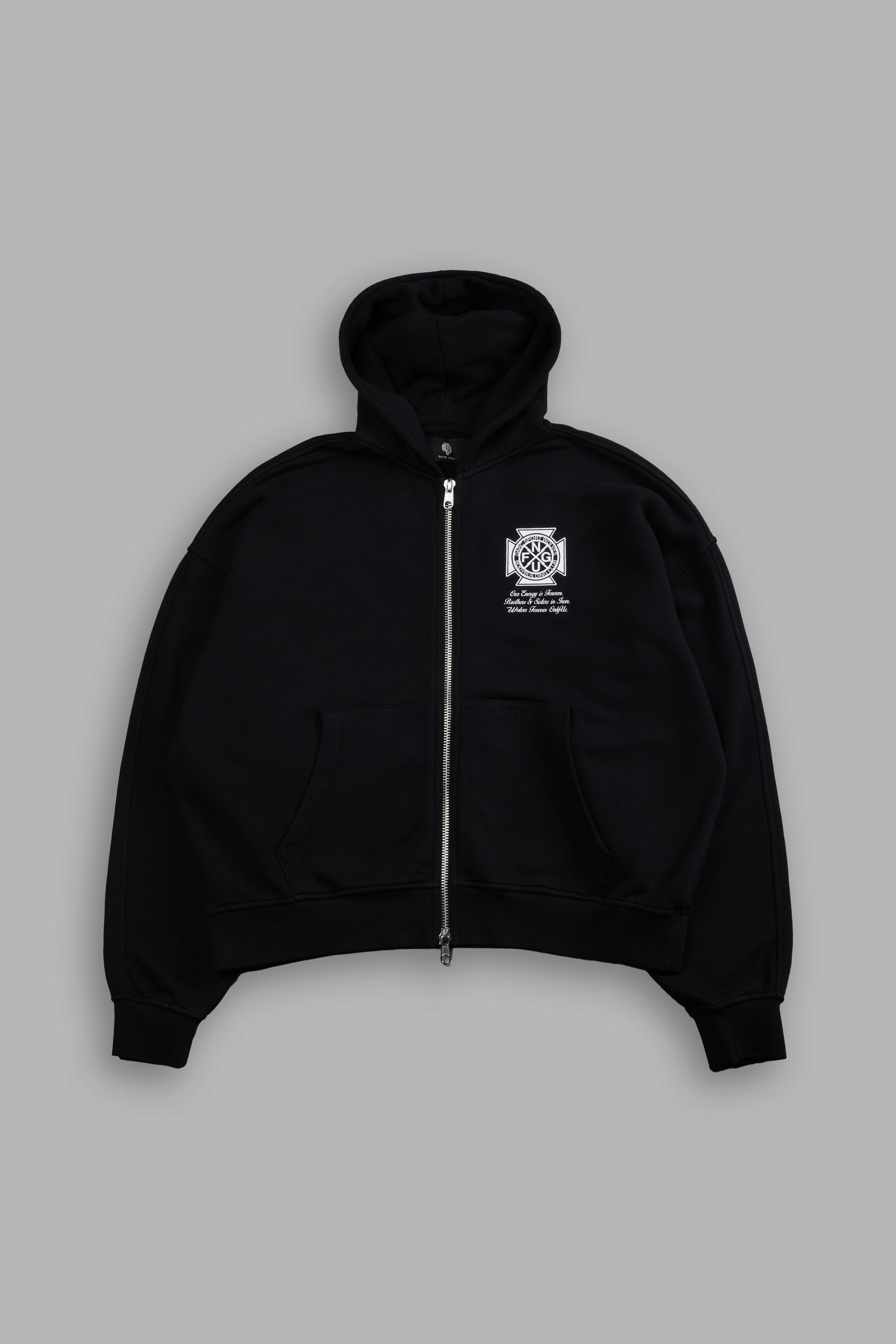 Our Lineage Darco Double Zip Hoodie in Black