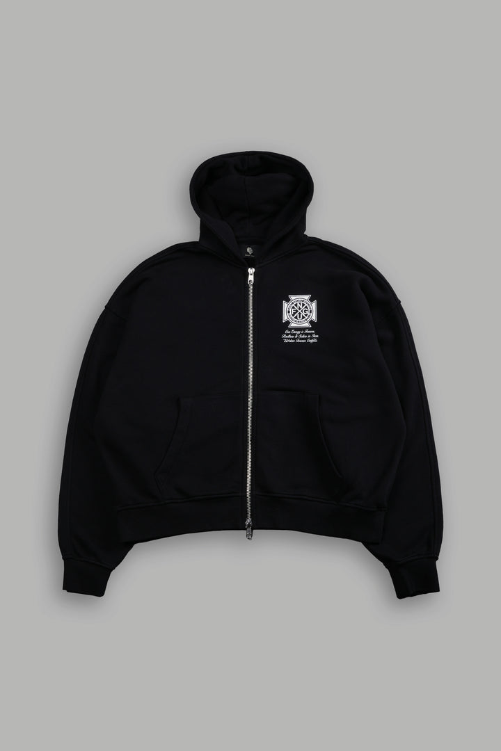 Our Lineage Darco Double Zip Hoodie in Black