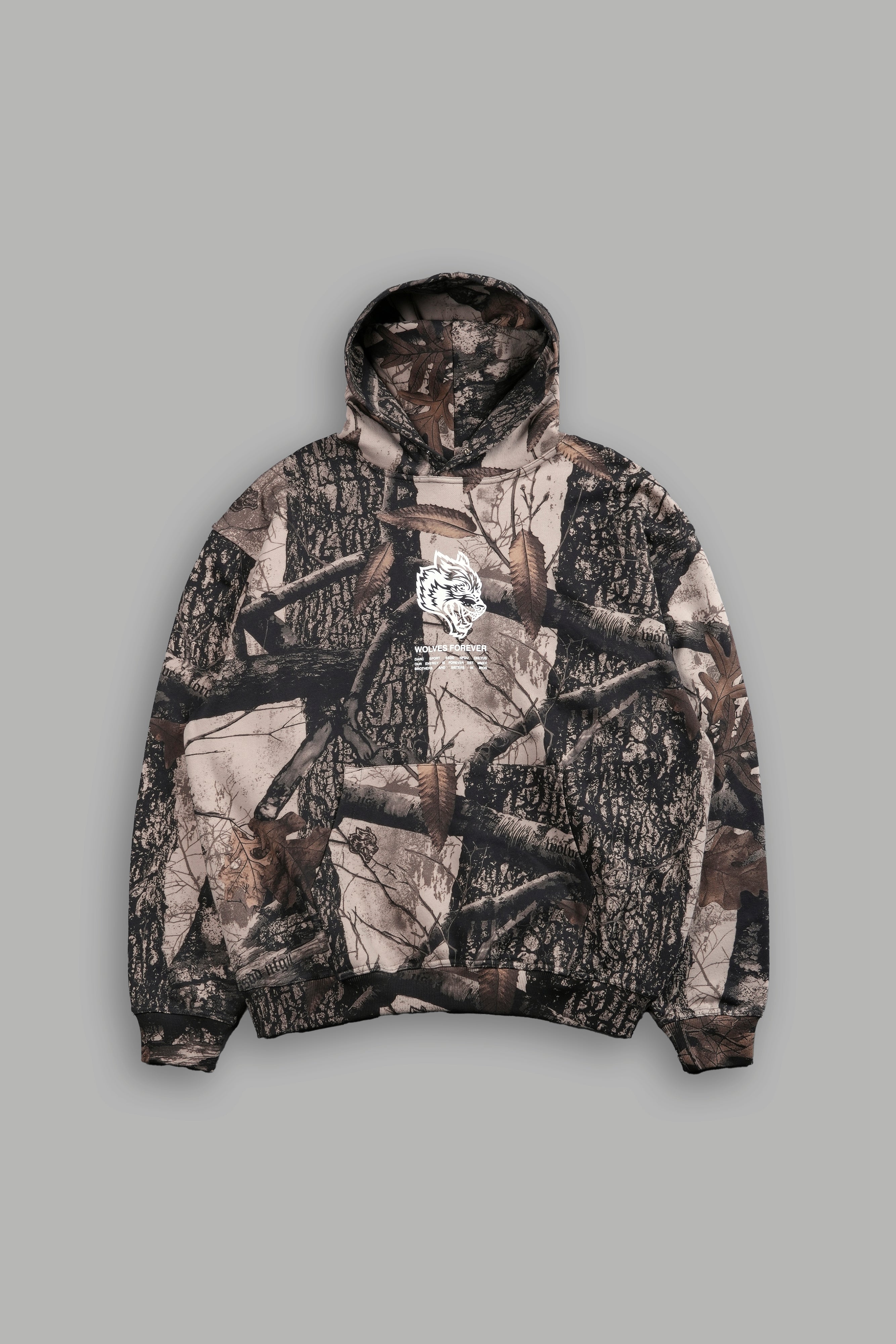 Wolves Have Your Back "Pierce" Hoodie in Clay Woodland Camo