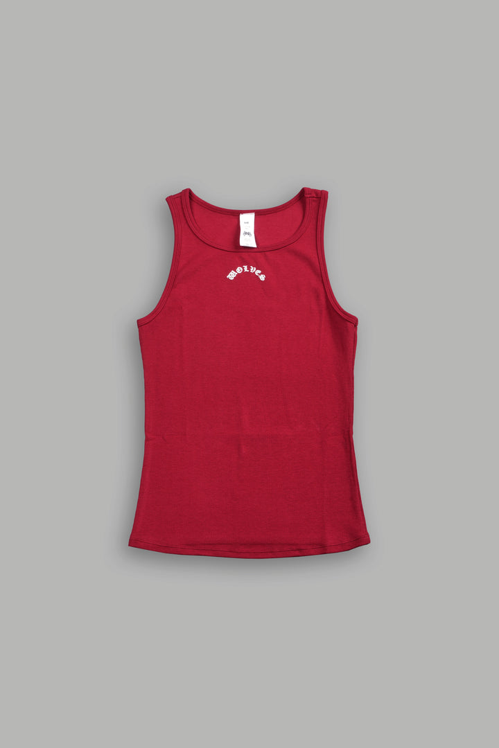 Chopper Gwen Classic Rib Tank in Carmine Red