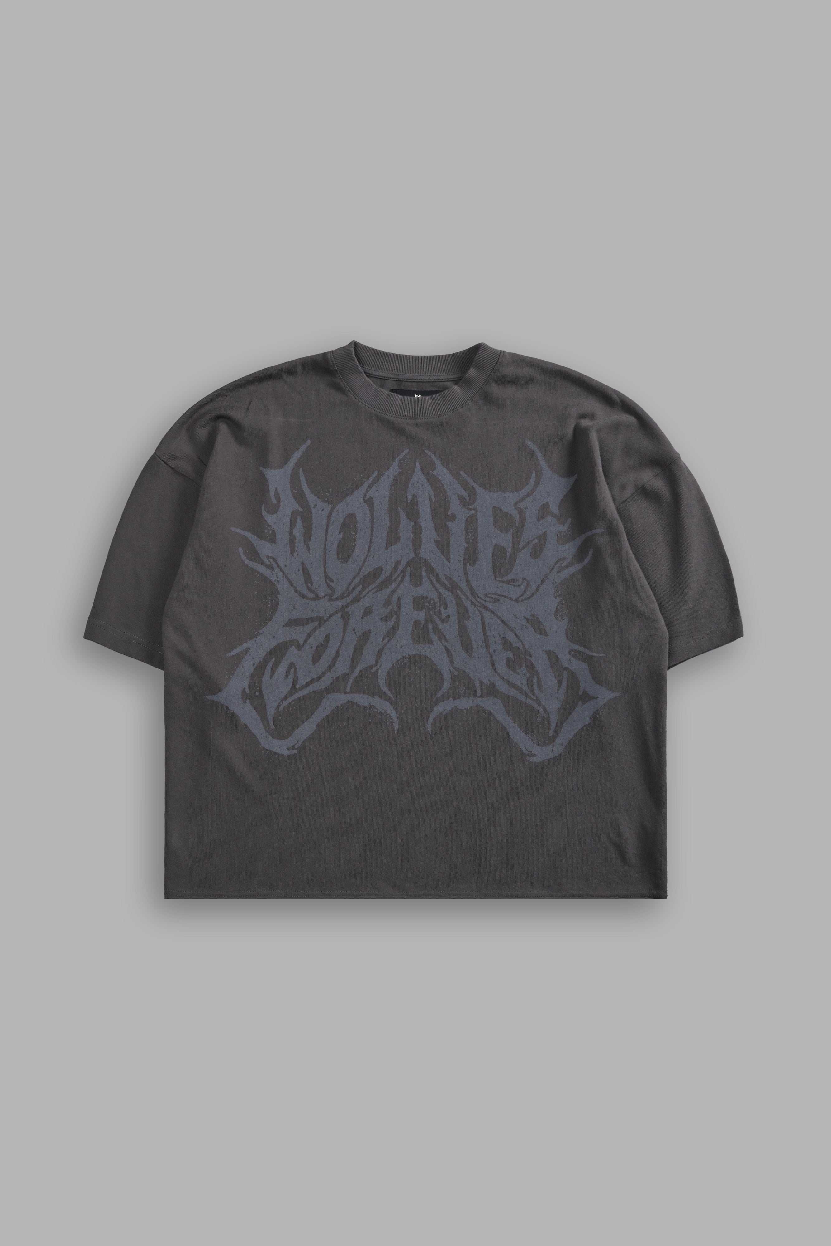 Metal Raw Hem "Box Cut" Tee in Wolf Gray