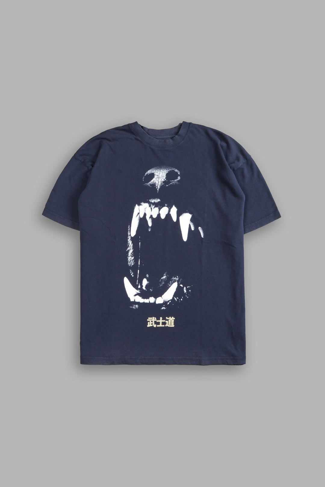 Blood Thirsty Kanji "Premium" Oversized Tee in Midnight Blue