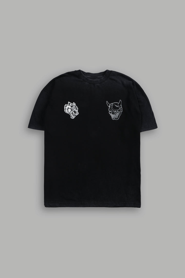 Oni Wolves "Premium" Oversized Tee in Black