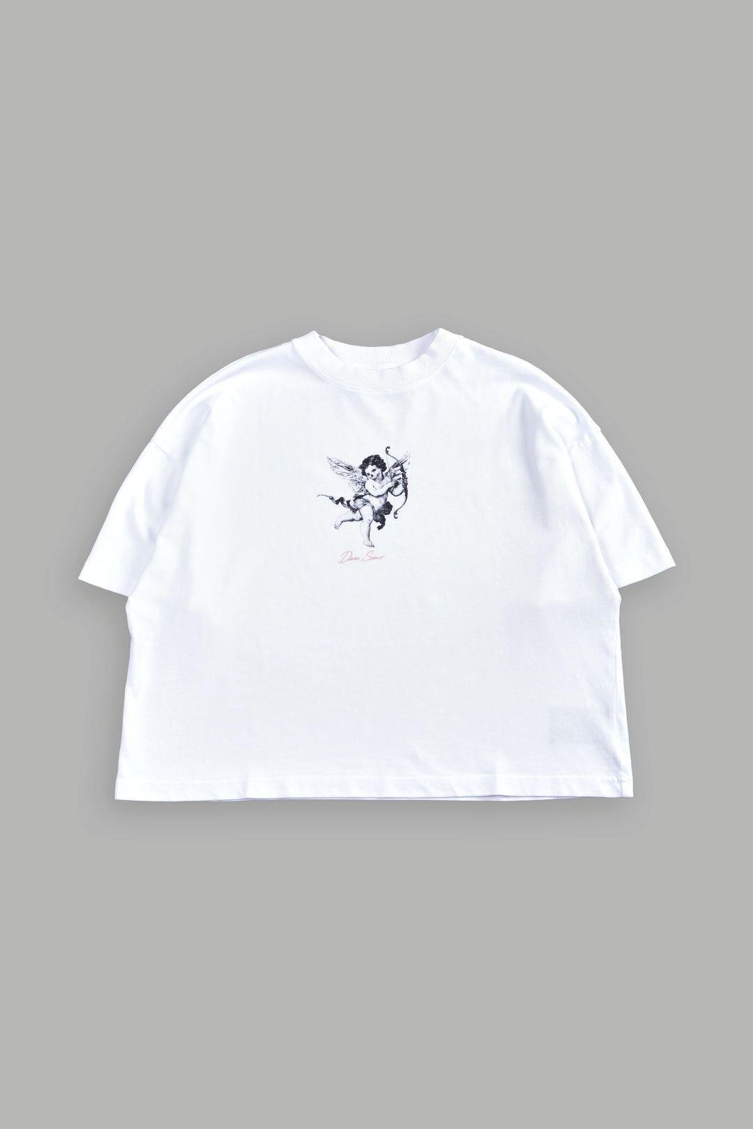 Del Amor Ultrawide "Premium" Crop Tee in White