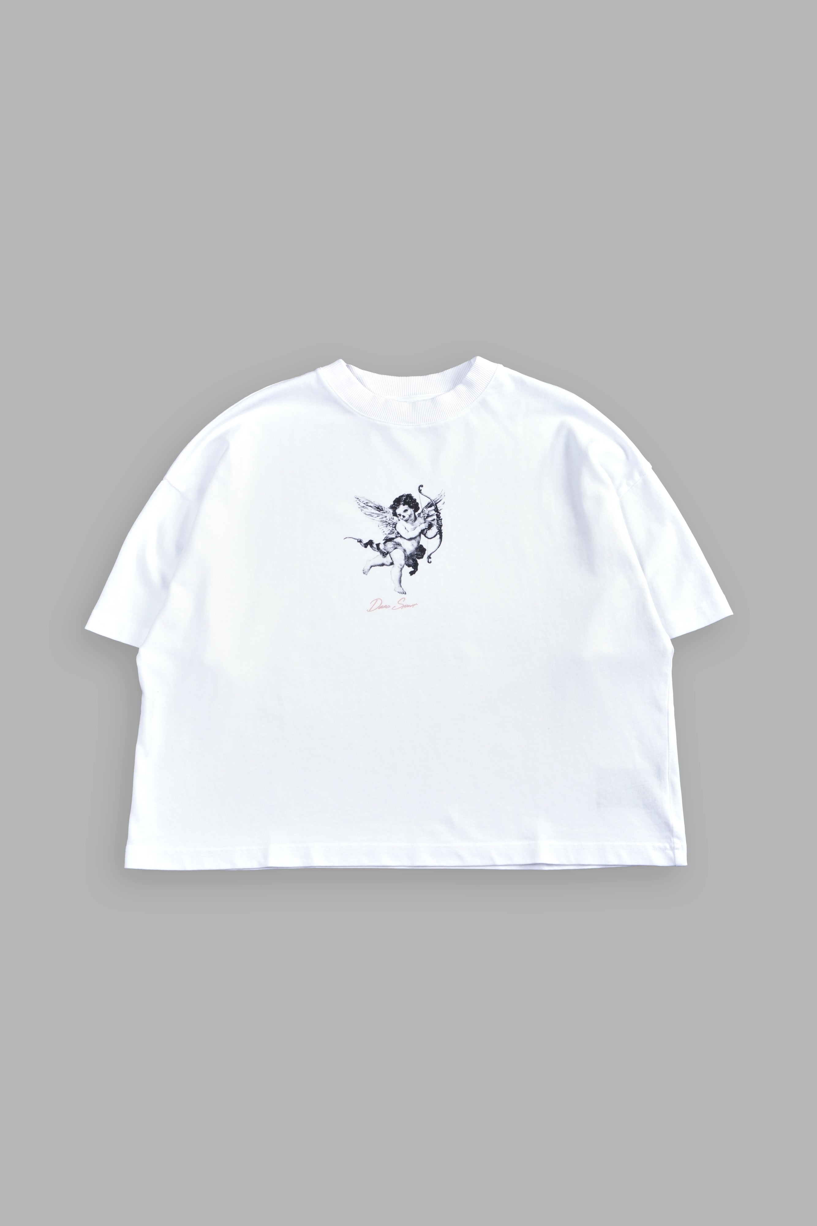 Del Amor Ultrawide "Premium" Crop Tee in White