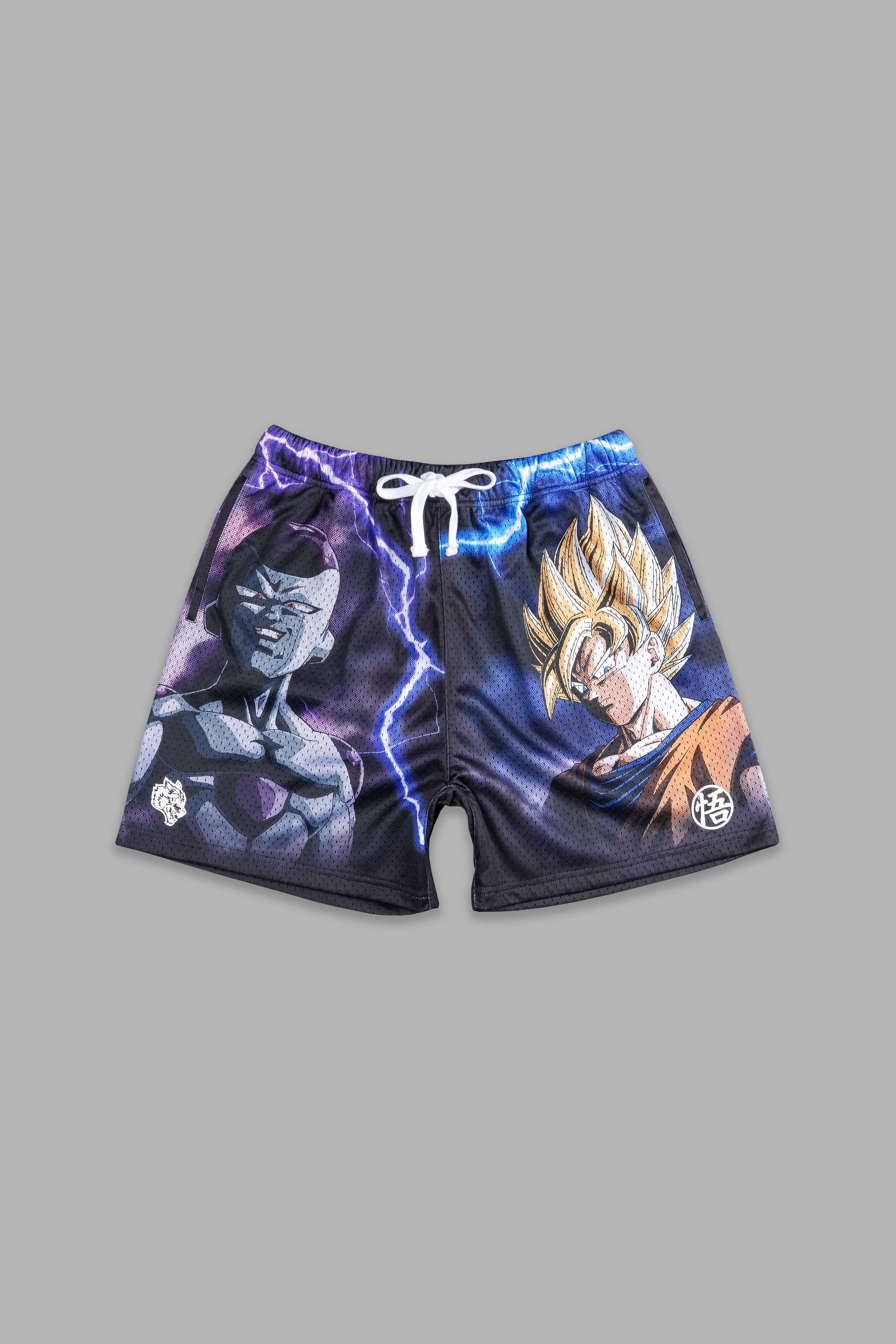 Frieza & Goku Mesh Shorts in Black