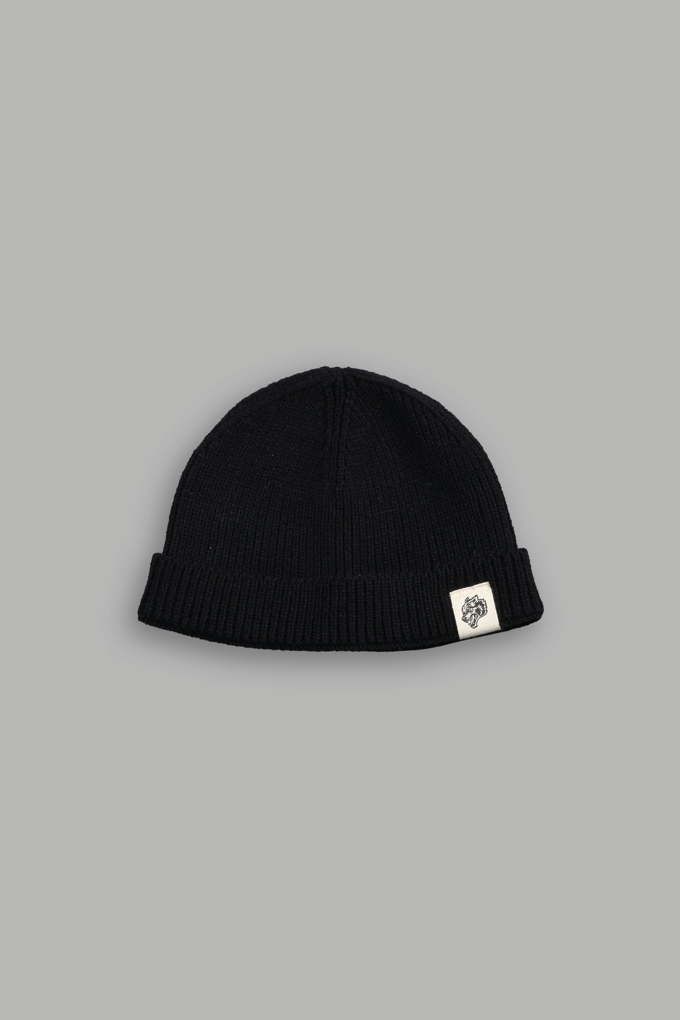 Wolf Patch V2 Beanie in Black