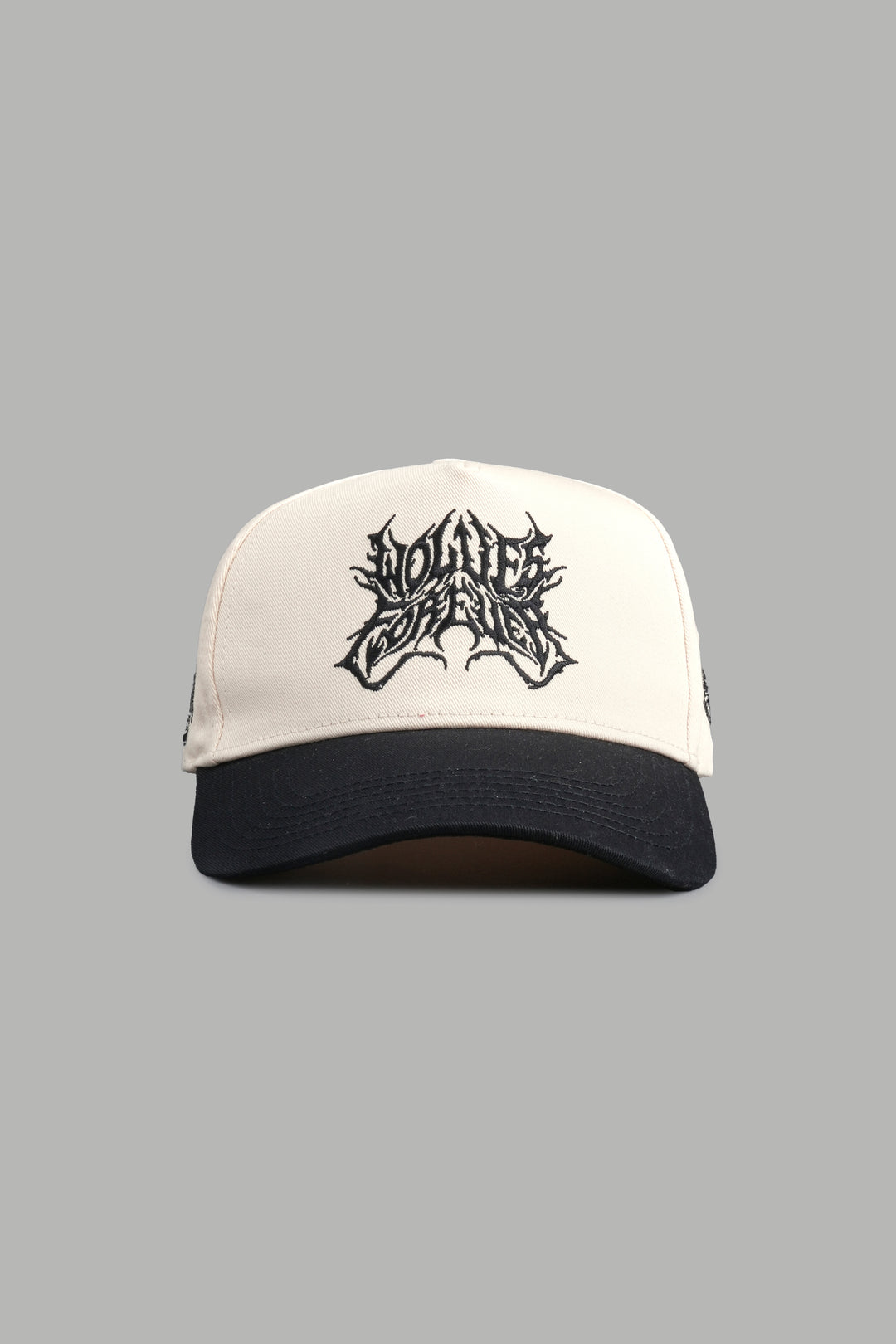 Sheer Loyalty 5 Panel Hat in Cream/Black