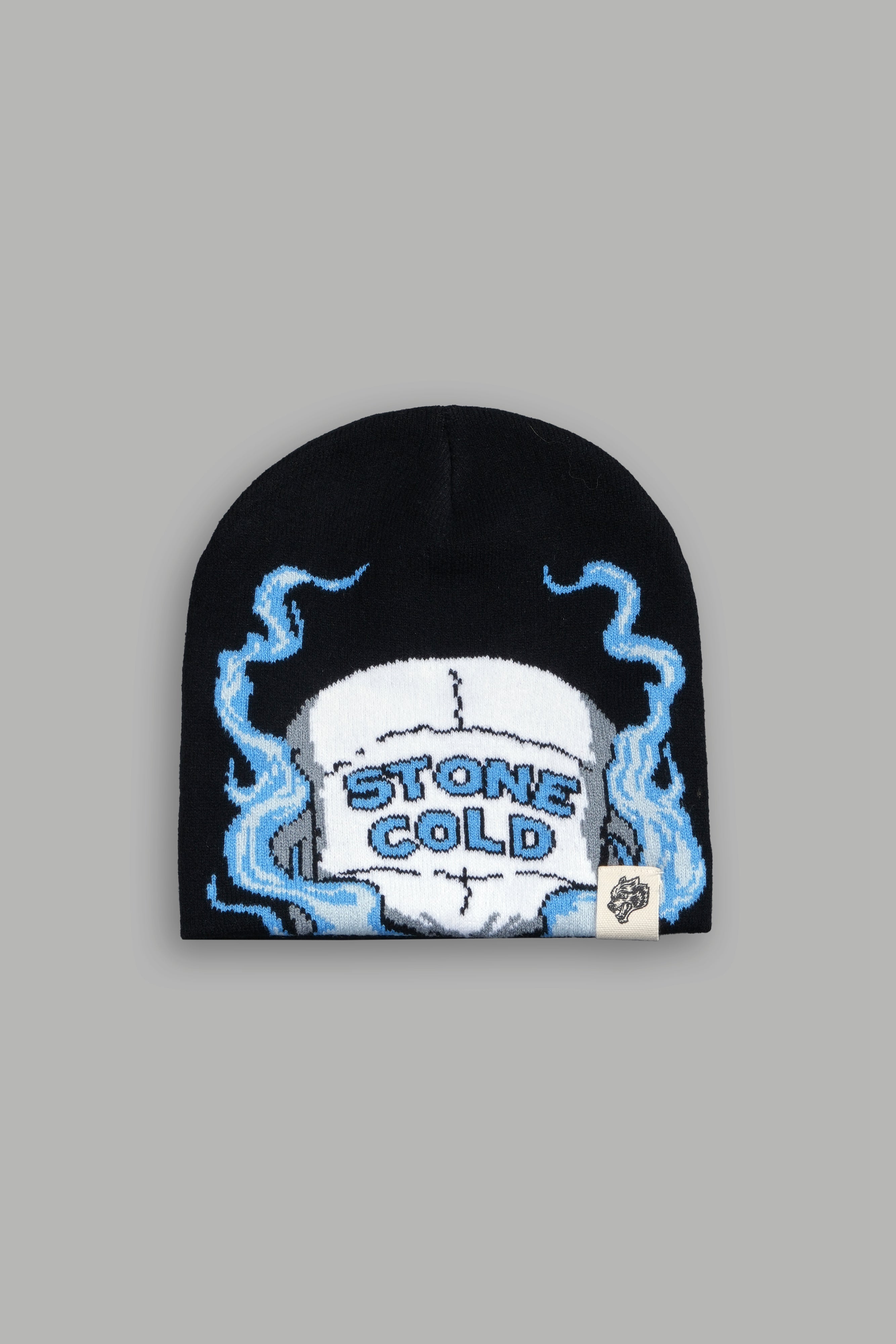 Stone Cold Big Skull Cap Beanie in Black/Blue