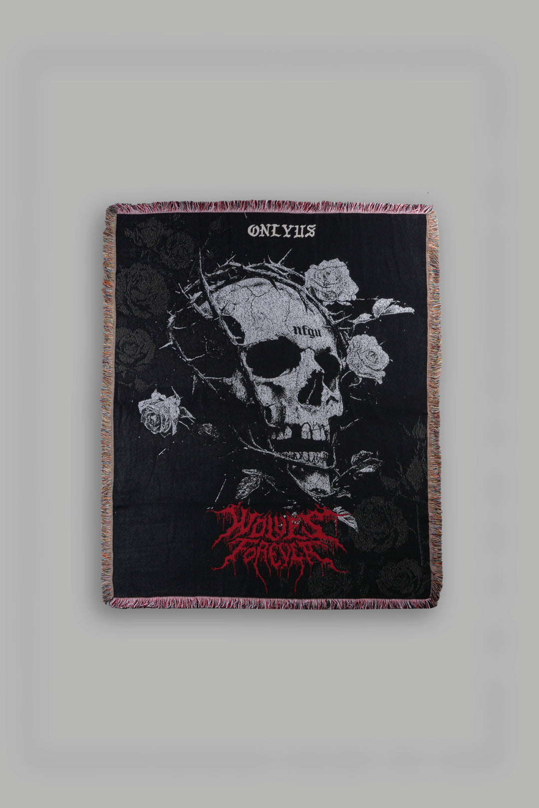 Sangre de Campeon Tapestry Blanket in Black