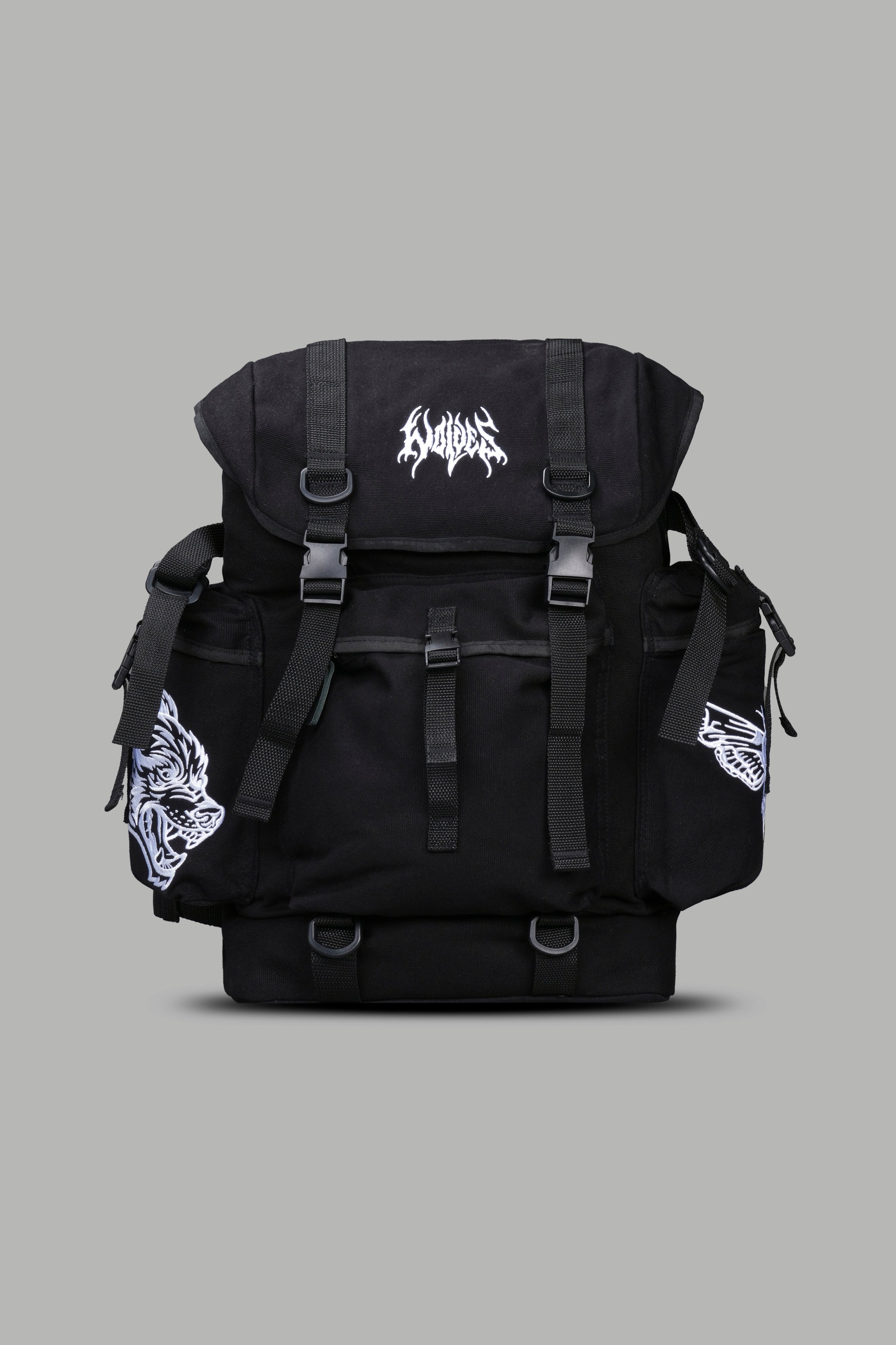 Wolves Hesh Traveler Backpack in Black