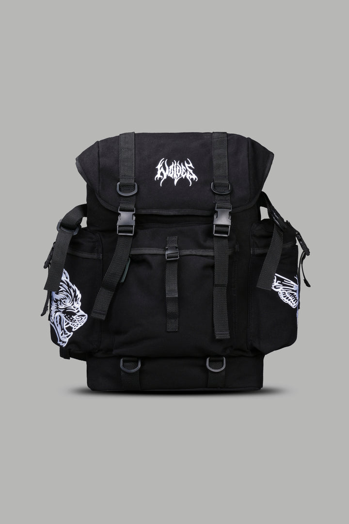 Wolves Hesh Traveler Backpack in Black