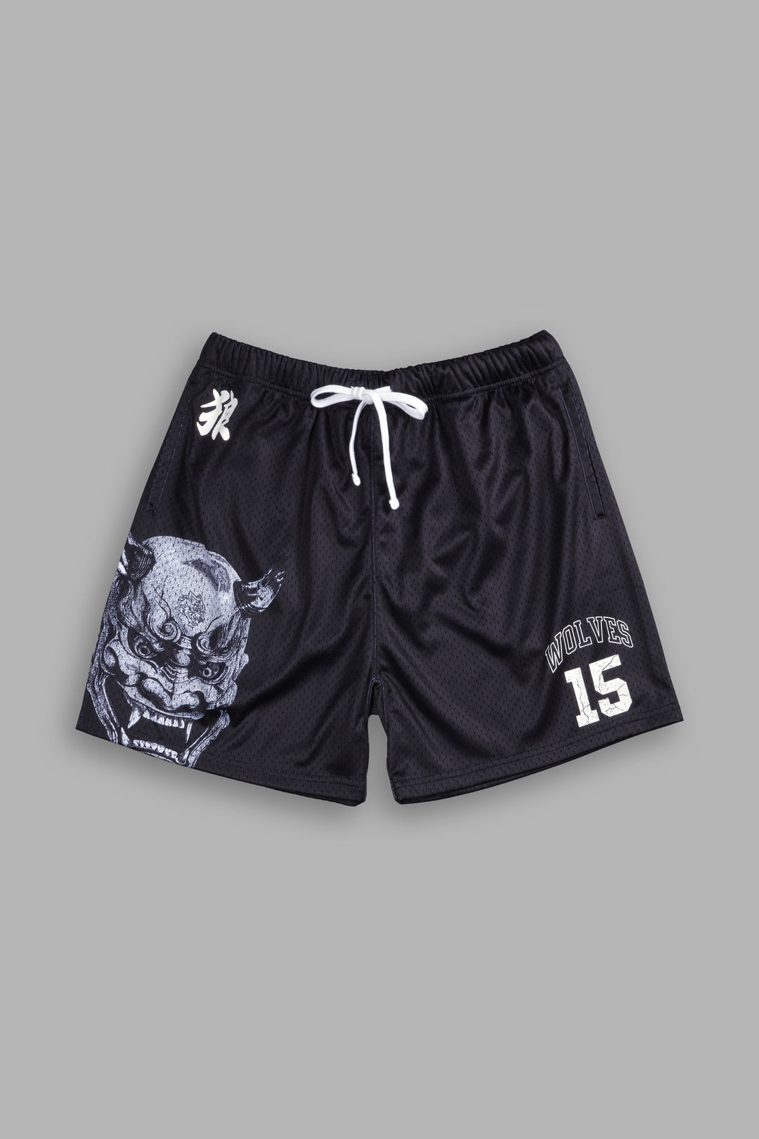 Hannya Mesh Shorts in Black