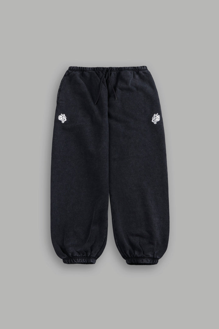 Dual Wolf Unisex Lounger Sweat Pants in Black