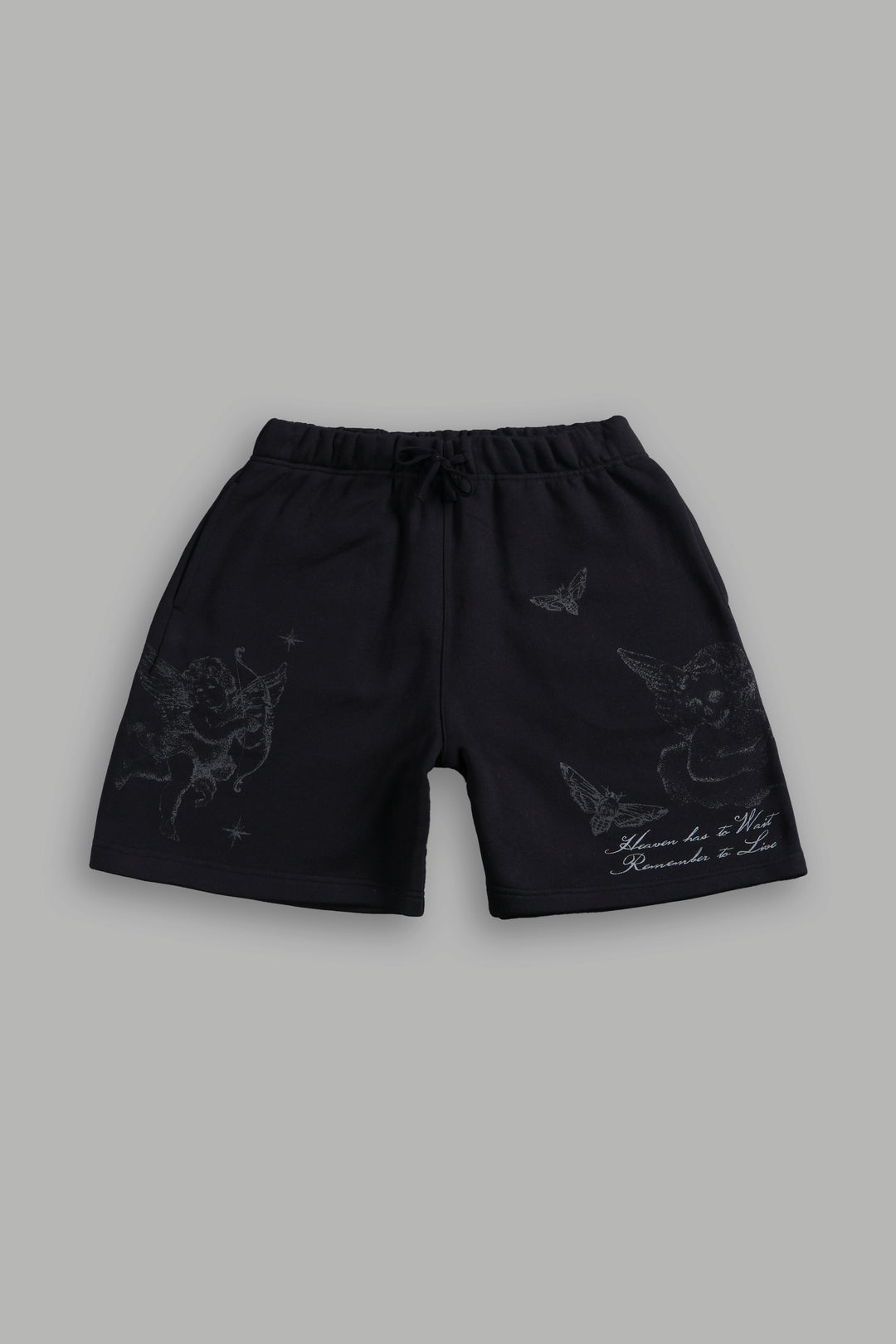 Fallen Cherub Oversized Post Lounge Sweat Shorts in Black