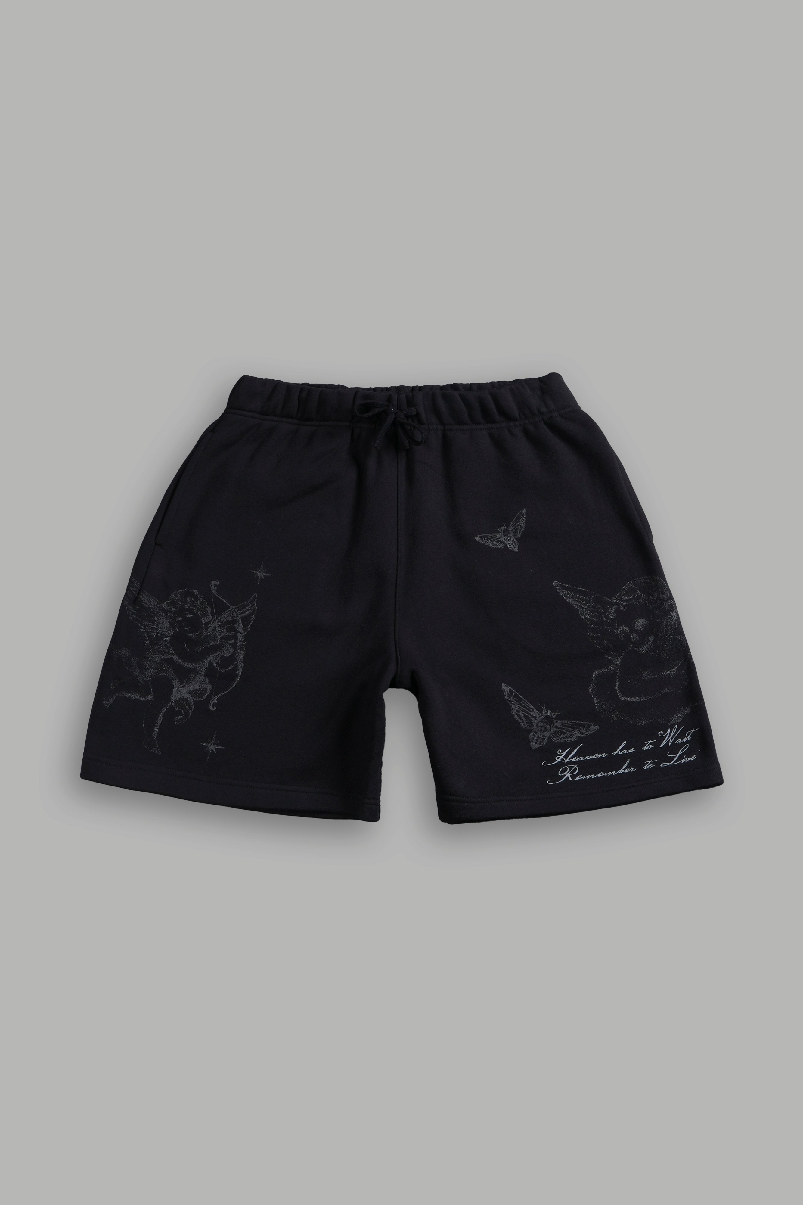 Fallen Cherub Oversized Post Lounge Sweat Shorts in Black